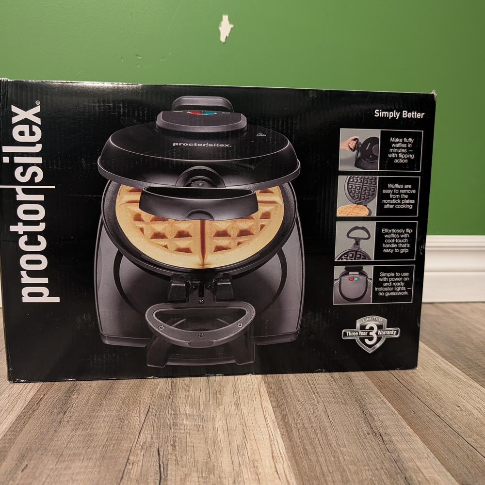 Proctor Silex Black Waffle Maker